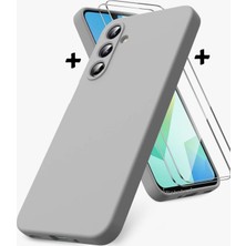 M.TK Moveteck Samsung Galaxy A57 Kılıf Kamera Korumalı Renkli Yumuşak Mat Silikon + 9h Ekran Koruyucu Cam Set 2in1