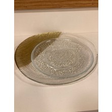 Plus Home Sunum Servis Yuvarlak 2'li Büyükboy ve Ortaboy Desenli ve Düz Cam Çapları 32 ve 23 cm