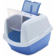 Esranın Dünyası Filtreli ve Kepçeli Mavi Kedi Kumu Kutusu, 60.5 x 41 x 45.5 cm