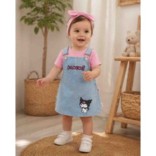 Uçurtma Baby Kids Babybuu Kuromi Desenli Kot Kız Bebek Yazlık Bayramlık Elbisesi Bahçıvan