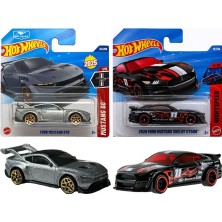 2 Araç Set - Hot Wheels 2020 Ford Mustang Shelby GT500 - Siyah & Hot Wheels Ford Mustang Gtd - Gri (1/64)