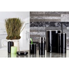 Primanova Lenox Siyah 5 Parça Banyo Seti Modern Stil Suya Dayanıklı Malzeme ile Şık Tasarım