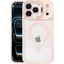 TeknoKapsül Iphone 17 Remim Lensli Magsafe Standlı Kapak - Pembe