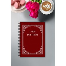 Burak Baskı Tasarım Vintage Tasarım Yemek Tarif Defteri, Şef Defteri, Tel Spiralli A5, Not Defteri, Elegant Recipe Book