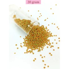 Royaleks Group Dökme Cam Kum Boncuk (11/0) 2 mm - 20 Gram -  Sarı Turuncu - BNC031