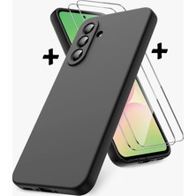 M.TK Moveteck Samsung Galaxy A57 Kılıf Kamera Korumalı Renkli Yumuşak Mat Silikon + 9h Ekran Koruyucu Cam Set 2in1