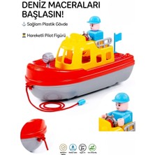Primeaks Eğitici Oyuncak Kaptanlı Çekçek Gemi - Büyük Boy Denizci Teknesi (31 Cm)