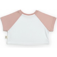 Miela Kids Kurdela Detaylı Kontrast Oversize Crop Tişört