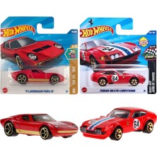 2 Araç Set - Hot Wheels '71 Lamborghini Miura &  Hot Wheels Ferrari 365 Gtb4 Competizione (1/64) Kırmızı