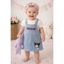 Uçurtma Baby Kids Babybuu Kuromi Desenli Kot Kız Bebek Yazlık Bayramlık Elbisesi Bahçıvan