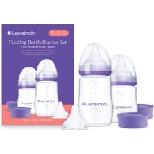 Lansinoh 160 ml, 240 ml Biberon ve NaturalWave® Biberon Emziği Başlangıç Seti (1-6 Ay+)