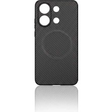 Camkapak Aksesuar Xm Redmi Note 13 (4g) Karbon Magnetik Magsafe Kılıf Modeli