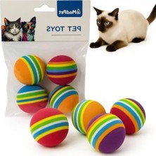 Esranın Dünyası Renkli Sünger Kedi Oyun Topu - 4'lü Set