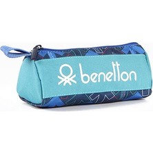 United Colors of Benetton Tek Bölmeli  Mavi Yön Desenli Kalem Çantası 03728