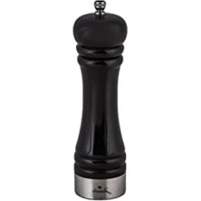 Esranın Dünyası 21 cm Siyah Kauçuk Ahşap Karabiber Değirmeni - Çelik Öğütücü