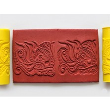 Atölye Dekupaj Model 177 -Ahtapot Deboss & Emboss İkili Set - Polimer Kil Seramik Çamuru Doku Oklavası