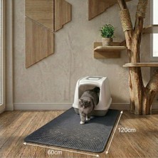 Uygur Home Xxl Büyük Boy Elekli Tuvalet Önü Gri Kedi Kumu Paspası 60 x 120 cm