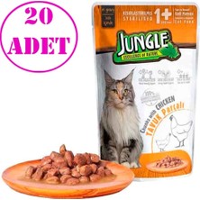 Jungle Kısır Kedi Konservesi Tavuklu Jelli 100 Gr 20 AD