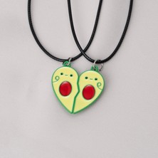 Zuum 2 Li Avokado Mıknatıslı Ip Kolye , Arkadaşlık Kolyesi , Best Friends