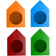 Esranın Dünyası Çok Renkli 4'lü Plastik Kedi Evi 35 x 45 x 51 cm