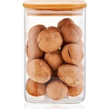 Esranın Dünyası 1100ML Kapasiteli Vakumlu Bambu Kapaklı Cam Kavanoz