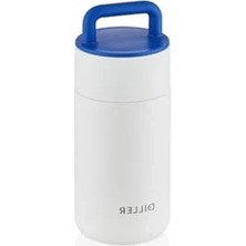 Esranın Dünyası 350 ml Beyaz Çelik Termos, Sıcak ve Soğuk Içecekler Için