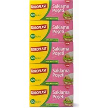 Koroplast Saklama Poşeti Orta Boy 4 Litre 120 Adet x 5 Paket (Toplam 600 Adet) Buzdolabı Poşeti Gıda Saklama Poşeti