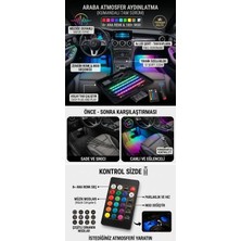Solveks Sese Duyarlı Rgb Araç Içi LED Aydınlatma 8 Renk Kumandalı (Premium)