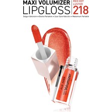Maxivolumizer Lipgloss 218 - Red Hot Luster - Kalıcı ve Nemlendirici Ruj - Dolgunlaştırıcı Etki