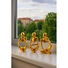 Esranın Dünyası El Yapımı Minimalist 3'lü Figür Seti - Gold
