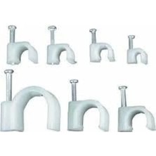 Esranın Dünyası Beton Çivili Kablo Tutucu, 100 Adet, Beyaz