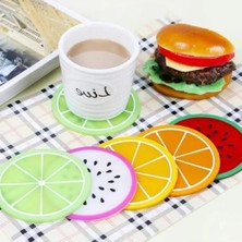 Esranın Dünyası 5'li Silikon Bardak Altlığı - Meyve Şekli Kaymaz Ped