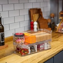 Esranın Dünyası 38 cm Uzunluğunda Akrilik Şeffaf Organizer, Saklama Kutusu