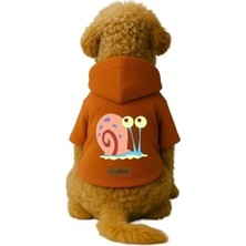 Esranın Dünyası Baskılı Turuncu Kapüşonlu Köpek ve Kedi Kıyafeti - M