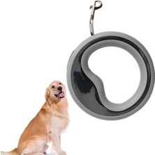 Esranın Dünyası Gri Otomatik Köpek Gezdirme Tasması, 2.5 Metre Geri Çekilebilir