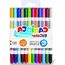 Esranın Dünyası 12 Renkli Bicolor Süper Yıkanabilir Çift Uçlu Keçeli Kalem