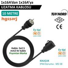 Hgsşarj 10 Metre 220V Priz - 220V Fiş Uzatma Kablosu 220V ile Çalışan Cihazınızın Ev Tipi Fiş Başlığına Bağlanarak Şarj Imkanı Sunar