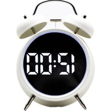 Esranın Dünyası LED Ekranlı Çift Alarm Fonksiyonlu Masa Saati - Beyaz