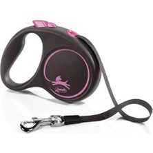 Esranın Dünyası Black Design S Beden Pembe 5mt Şerit Tasma