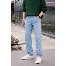 Comstar Erkek %100 Pamuk B.mavi Bol Paça Baggy Pantolon