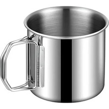 Esranın Dünyası 250 ml Katlanır Kulplu Çelik Kahve Kamp Bardağı