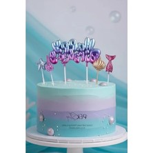 Esranın Dünyası Deniz Kızı Temalı 5'li Doğum Günü Pasta Mum Seti