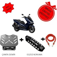 Honda Pcx Çanta Demiri & Honda Pcx 125/150 2020-2024 Uyumlu Egzoz Koruma Kapağı