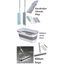 RSC Marketim Banyo Set / Kendinden Sıkmalı Mop / Kauçuk Uçlu Teleskopik Saplı Çekpas / Katlanır Yürür Kova Satıcının Ortalama Ürün Puanı  4.6
