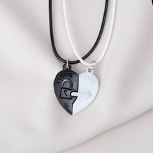 Zuum 2 Li I Love You Yazılı Mıknatıslı Anahtar Ip Kolye , Arkadaşlık Kolyesi , Best Friends