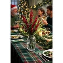 Esranın Dünyası Dayanıklı Kırmızı Yapay Çiçek Demeti, Yılbaşı Süsü