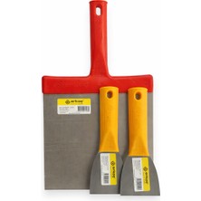 Erkoç 3’lü Macun Küreği Seti 20 cm + Sap-Tak Ispatula 6 cm & 8 cm Profesyonel Spatula Seti