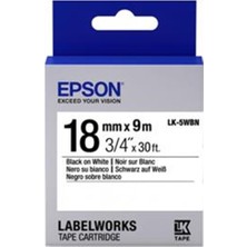 Epson LK-5WBN Standart Beyaz Üzeri Siyah 18mm 9Metre Etiket