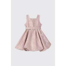 Panço Kız Çocuk Balon Pembe Parti Elbisesi