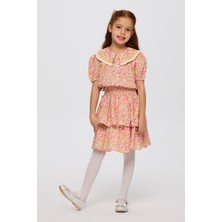 Panço Liberty Kumaş Çiçek Desenli Kız Çocuk Gömlek